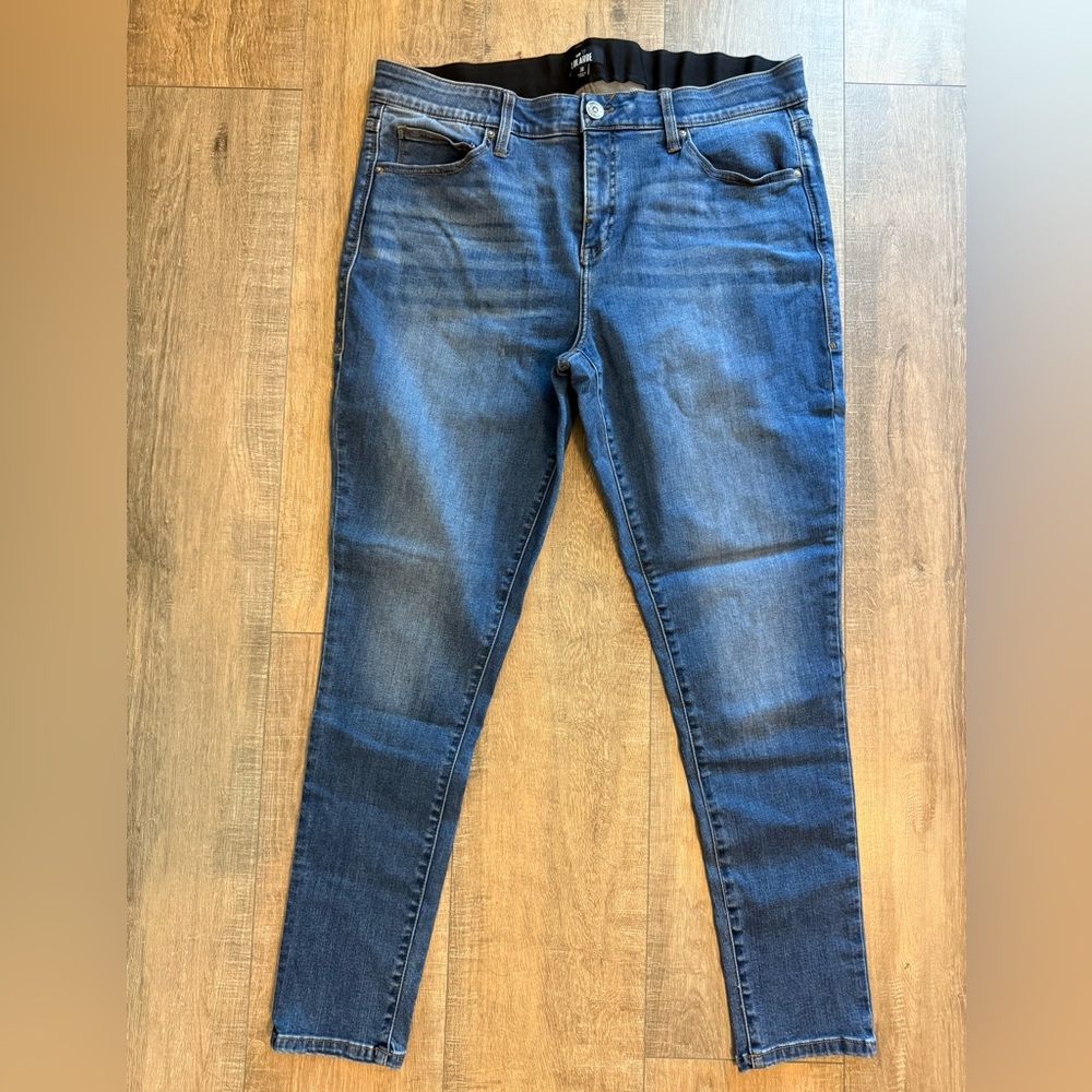 LuLaRoe Blue Skinny Jeans with Distressed Look